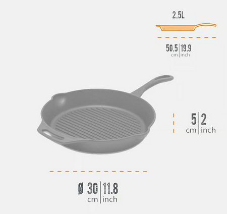 Zestaw patelnia grillowa żeliwna Petromax gp30 z rączką i aramidowa osłona